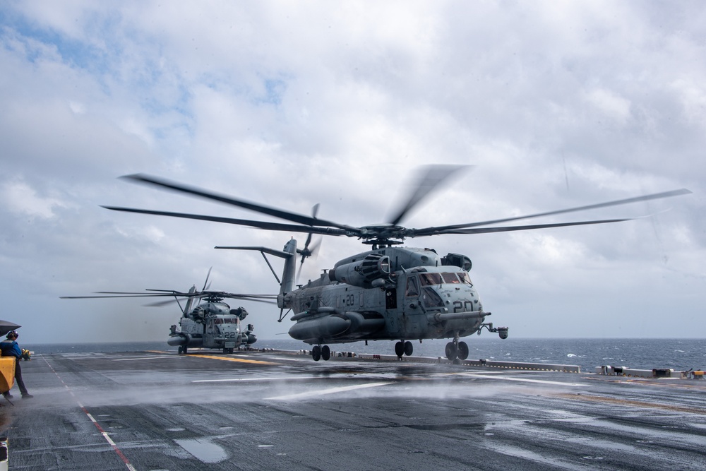 USS America (LHA 6) Conducts Humanitarian Assistance Flight Operations