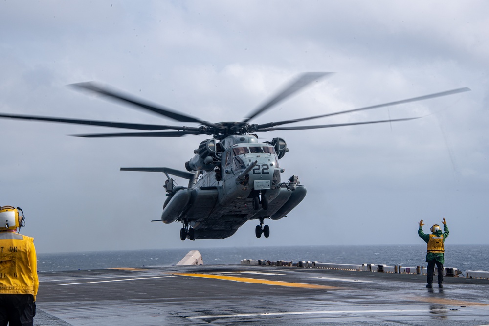 USS America (LHA 6) Conducts Humanitarian Assistance Flight Operations