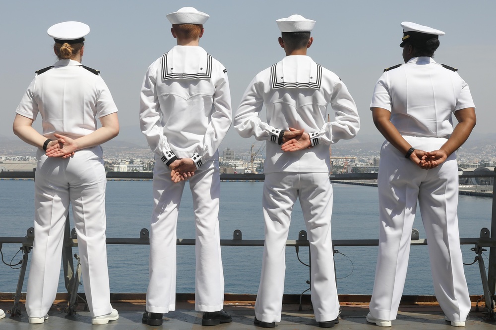 Sailors Stand At Parade Rest