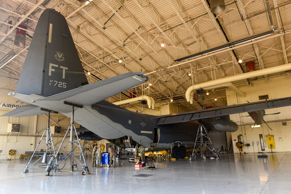 Tiger Team performs corrosion control maintenance on HC-130J Combat king II