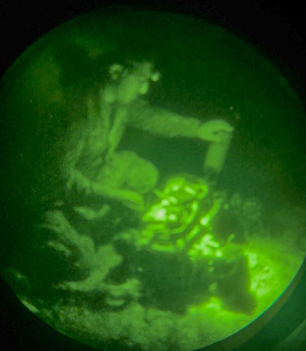 82nd Airborne Division Paratroopers Conduct Night Operations with Robotic Dog