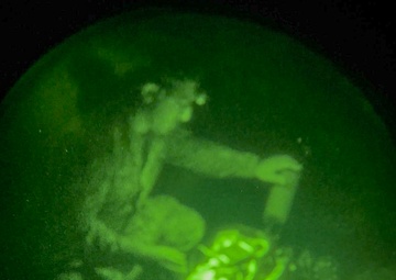 82nd Airborne Division Paratroopers Conduct Night Operations with Robotic Dog