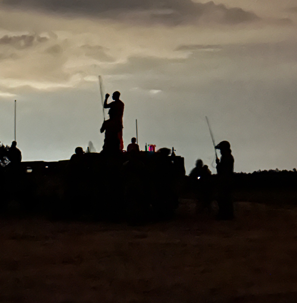 82nd Airborne Division Paratroopers Conduct Night Operations with Robotic Dog