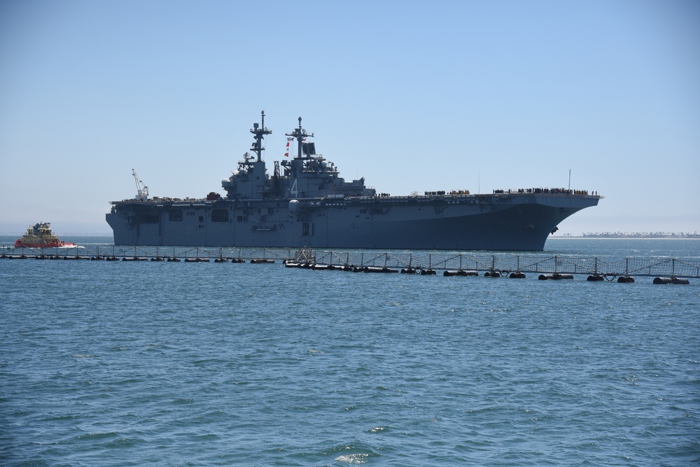 USS Boxer (LHD 4) departs Naval Base San Diego