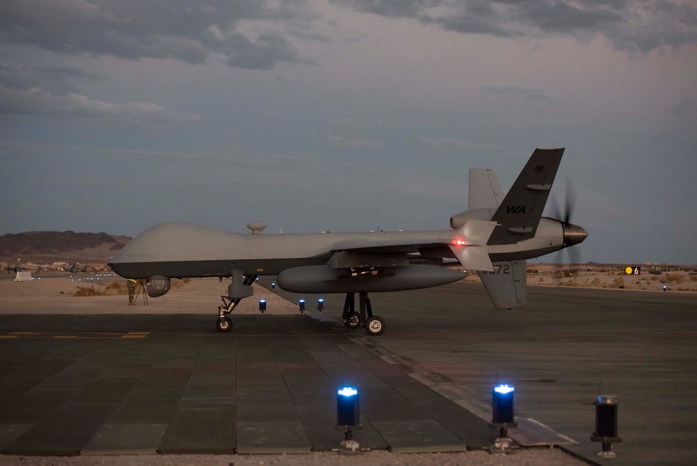 MQ-9 lands and refuels at Twentynine Palms