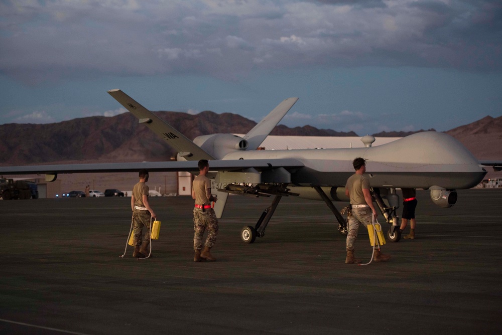 MQ-9 lands and refuels at Twentynine Palms