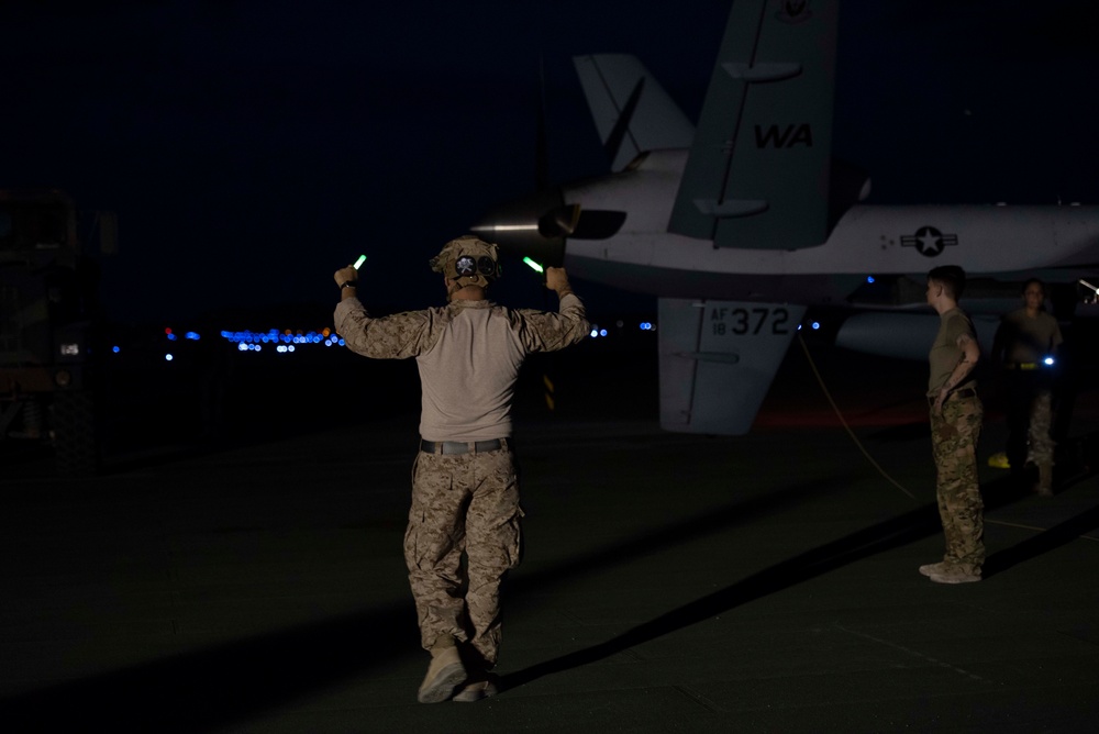 MQ-9 lands and refuels at Twentynine Palms