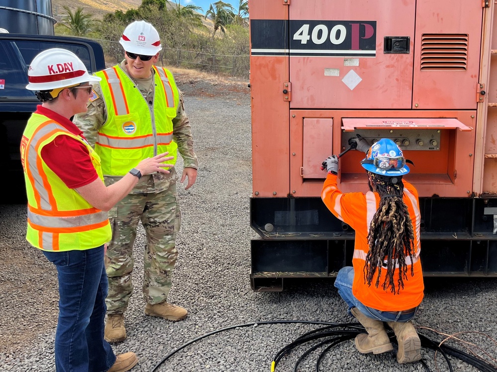 Lt. Col Ryan Pevey and Kristen Day talk FEMA Generators in Maui