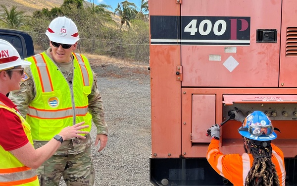 Lt. Col Ryan Pevey and Kristen Day talk FEMA Generators in Maui