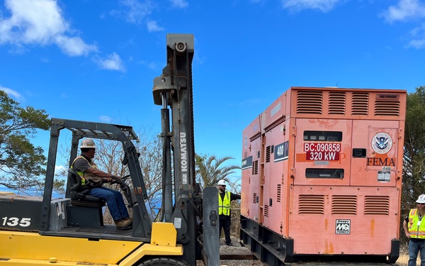 USACE contractor emplaces FEMA Generator in Maui