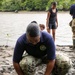 Sailors, Soldiers and Navy Partners participate in a Mangrove Revitalization Project in Fiji during Pacific Partnership 2023