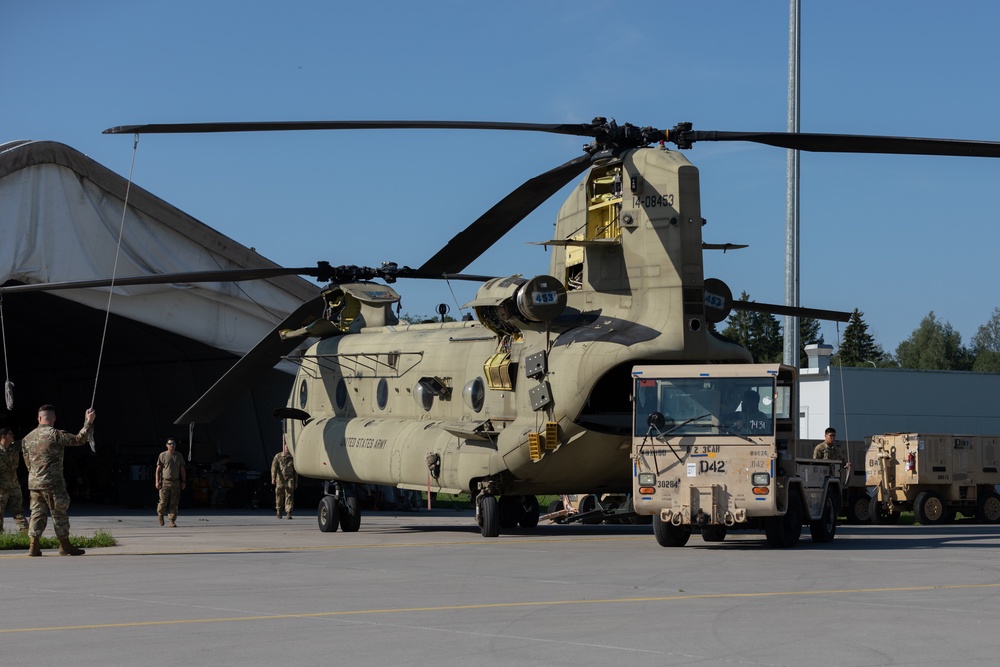 3rd Combat Aviation Brigade conducts field maintenance operations at Camp Lielvarde, Latvia