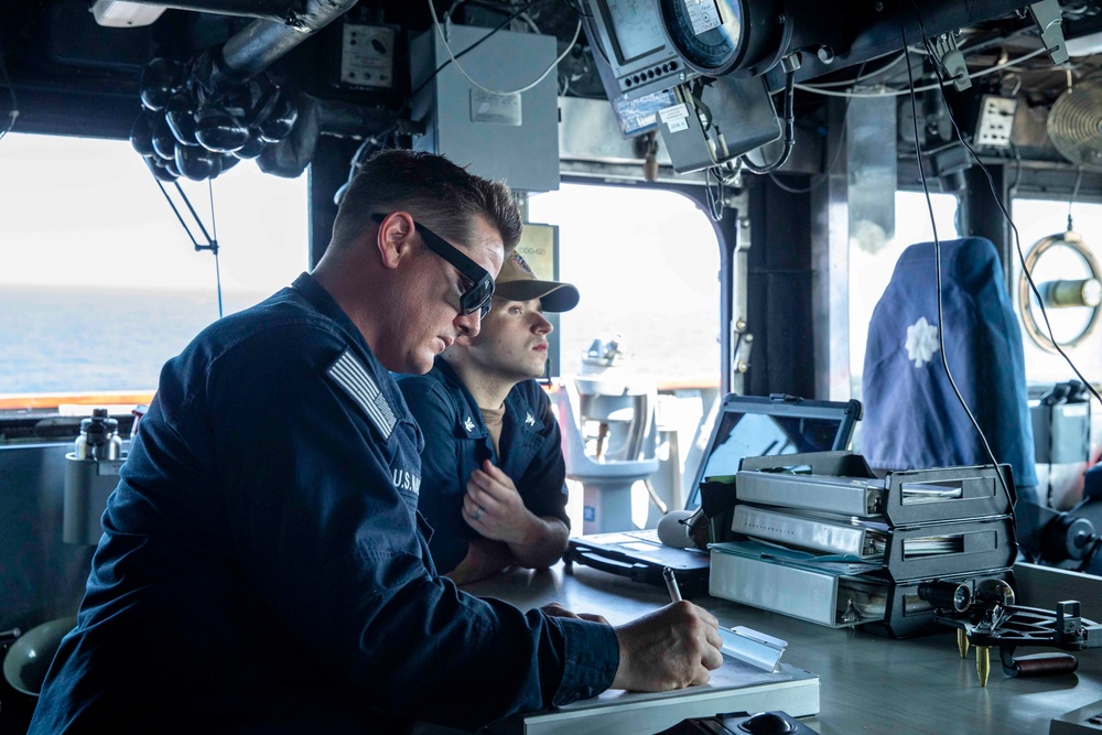 USS Normandy Conducts a Replenishment-at-Sea