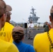 Capt. Baker gives remarks during farewell ceremony on Abraham Lincoln