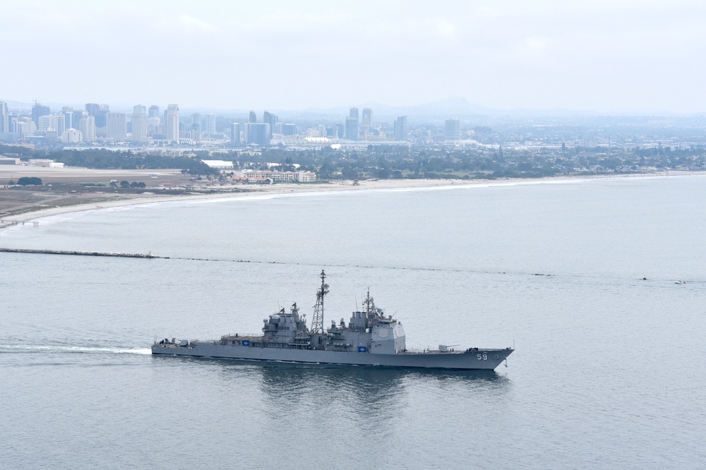 USS Princeton Departs San Diego