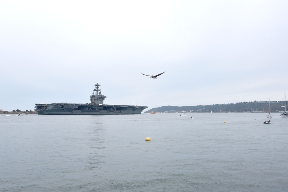 USS Theodore Roosevelt Depart San Diego in Advance of Inclement Weather