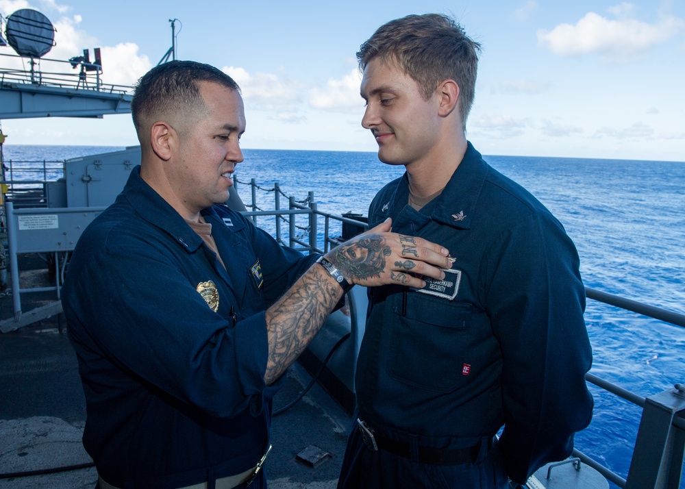 First Carl Vinson Sailors Receive Navy Security Force Specialist Qualifications