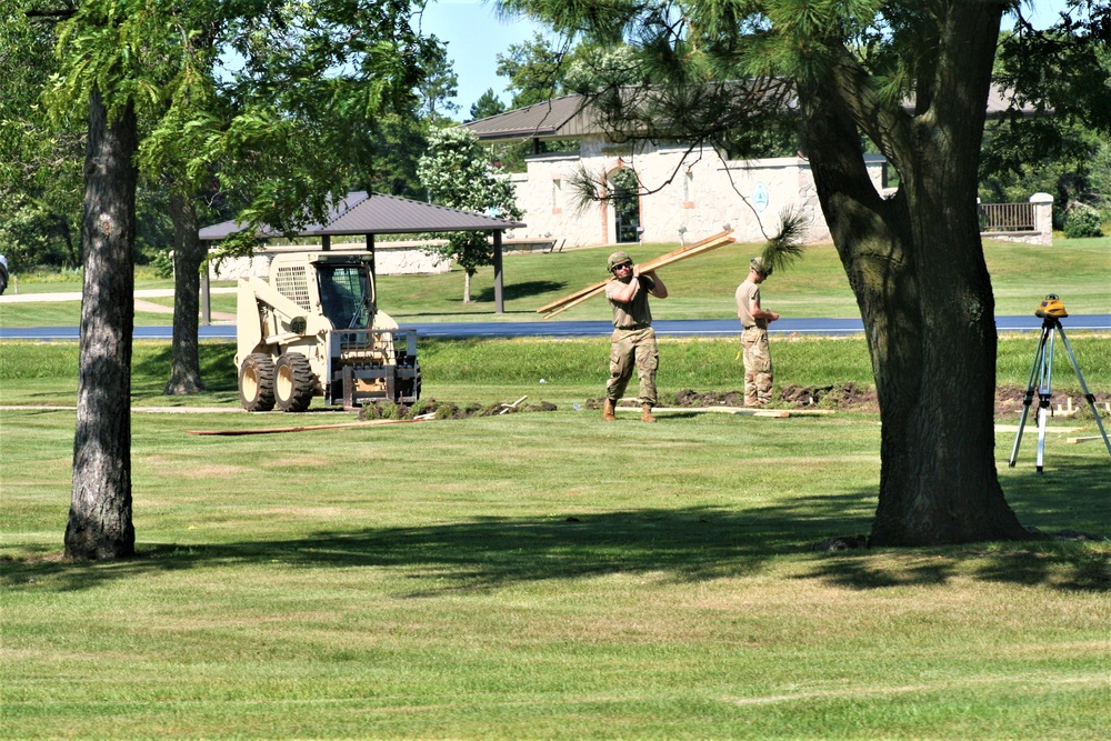 Army Reserve engineer unit training in CSTX 86-23-02 helps complete sidewalk project at Fort McCoy