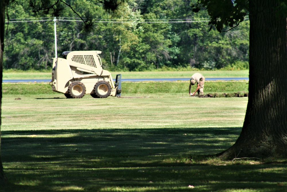 Army Reserve engineer unit training in CSTX 86-23-02 helps complete sidewalk project at Fort McCoy