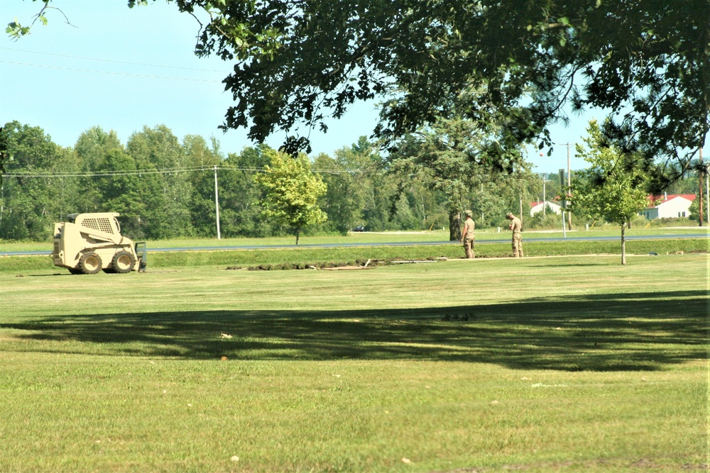 Army Reserve engineer unit training in CSTX 86-23-02 helps complete sidewalk project at Fort McCoy