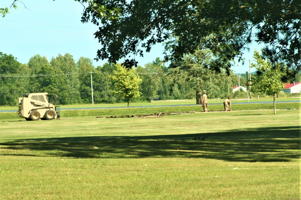 Army Reserve engineer unit training in CSTX 86-23-02 helps complete sidewalk project at Fort McCoy