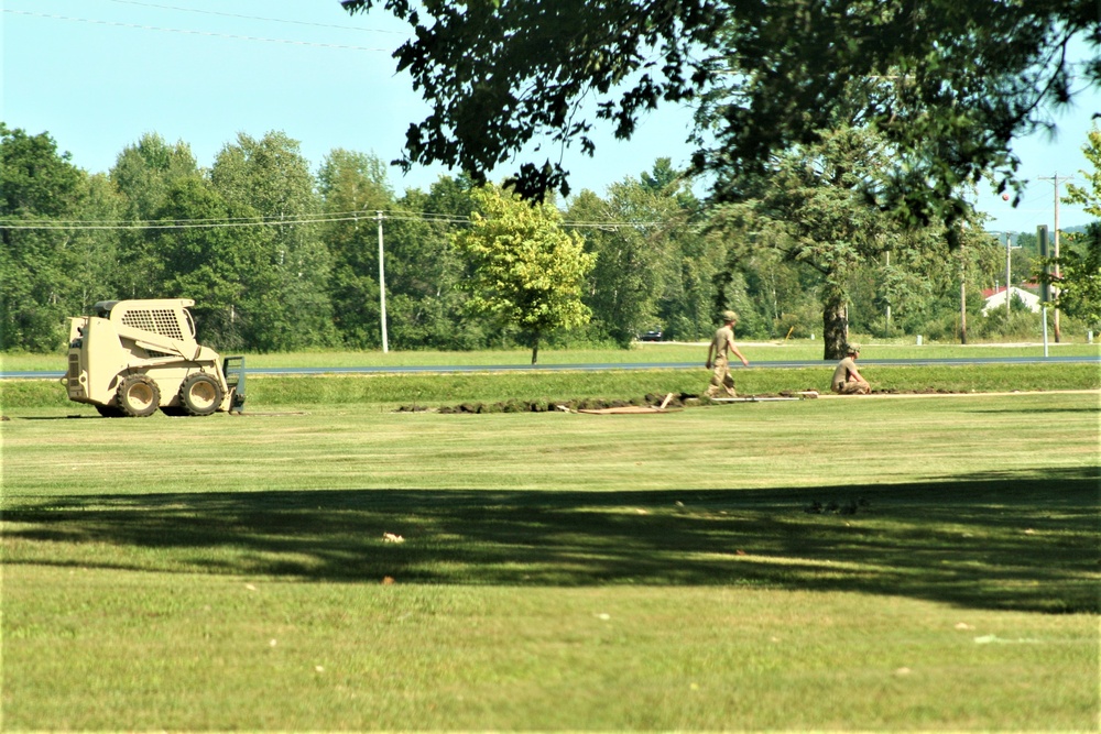 Army Reserve engineer unit training in CSTX 86-23-02 helps complete sidewalk project at Fort McCoy