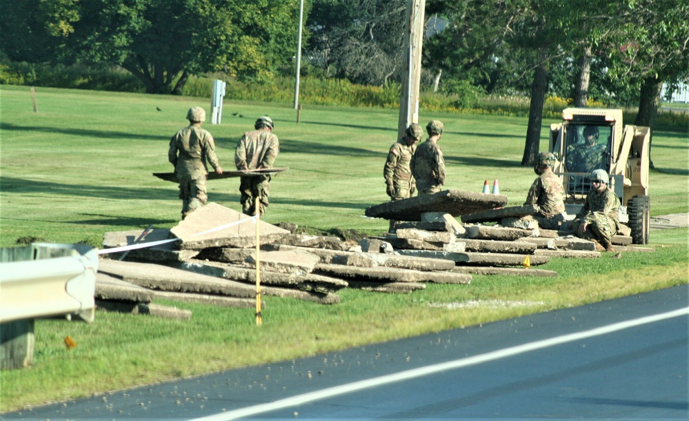 Army Reserve engineer unit training in CSTX 86-23-02 helps complete sidewalk project at Fort McCoy