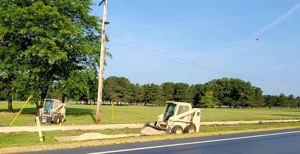 Army Reserve engineer unit training in CSTX 86-23-02 helps complete sidewalk project at Fort McCoy