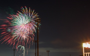 Fireworks during Bon Dance Festival at Camp Zama on Aug 5, 2023.