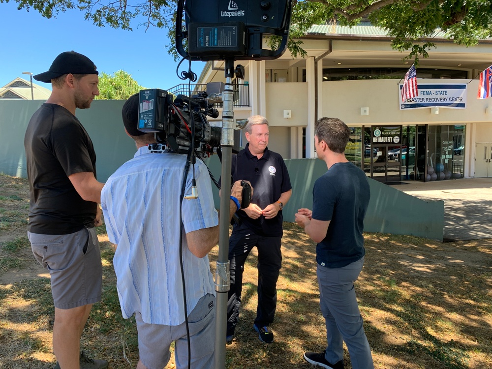 Whit Johnson, ABC &quot;Good Morning America&quot; Anchor, Interviews John Mills, FEMA IMAT EAO about Federal Response to Wildfire Disaster in Lahaina, Hawaii