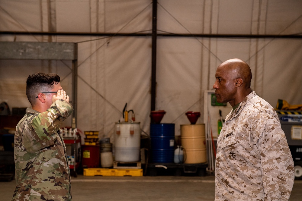 U.S. AFRICOM commander visits CLDJ, patches 218th MEB