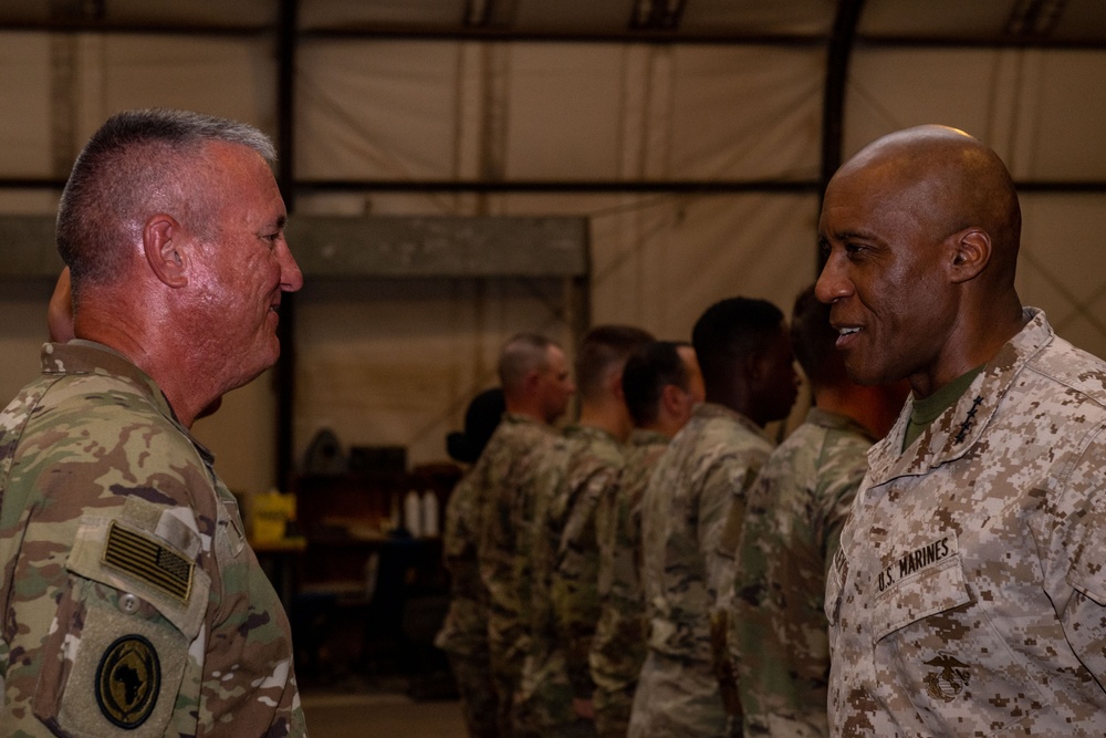 U.S. AFRICOM commander visits CLDJ, patches 218th MEB