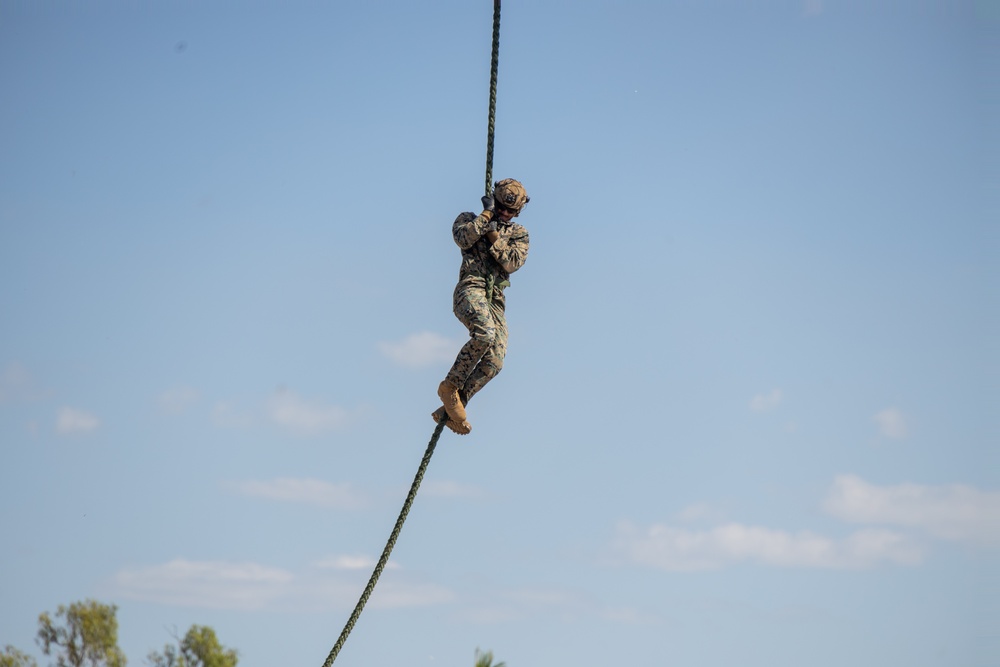 Marines, Australian Army fast rope from Hueys