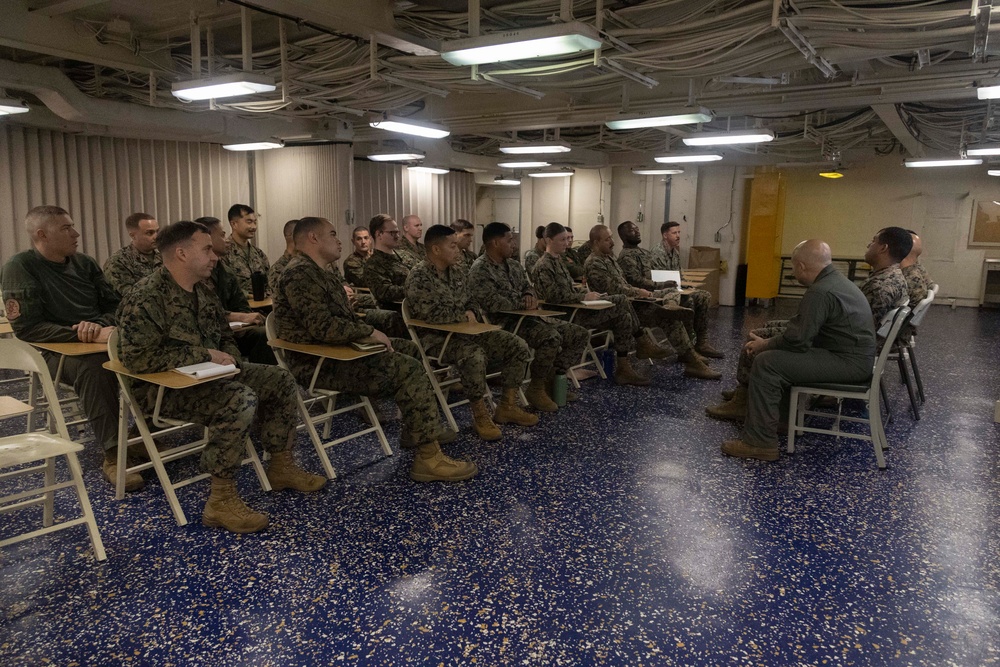 SNCOs aboard USS America attend TEAM training