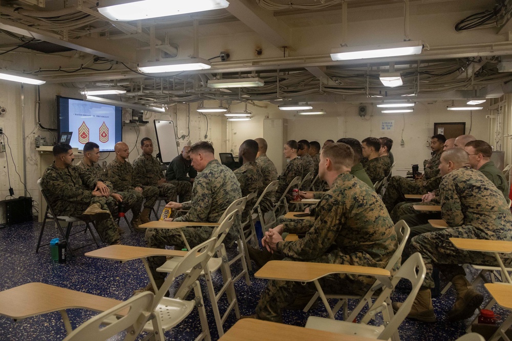 SNCOs aboard USS America attend TEAM training