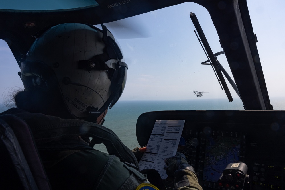 Large Scale Exercise 2023: Marine Heavy Helicopter Squadron (HMH) 461 conducts external lifts and refueling