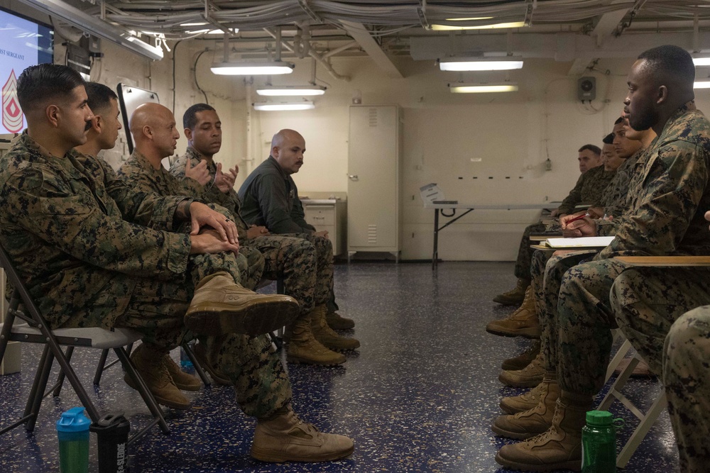 SNCOs aboard USS America attend TEAM training