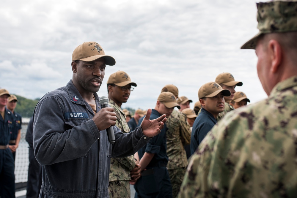 CNP Visits USS Chosin at Naval Station Everett