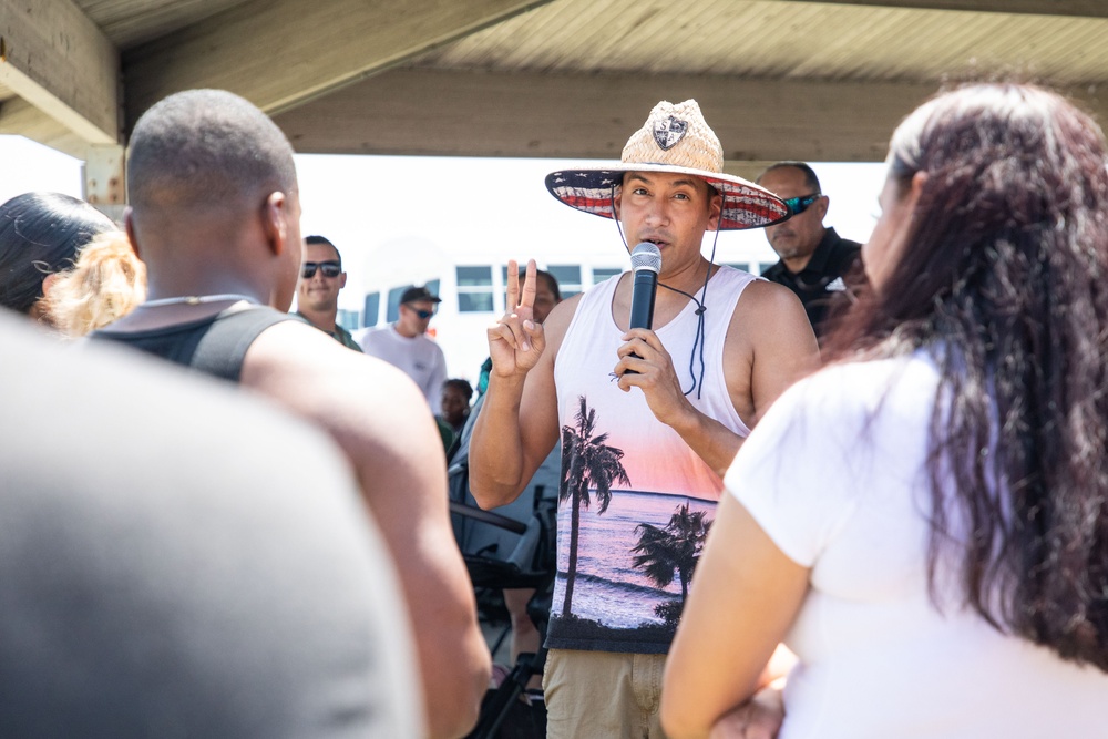 U.S. Marines enjoy a day at the beach