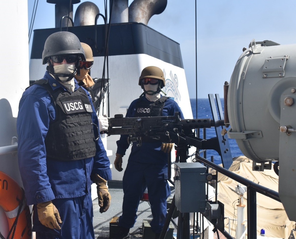 U.S. Coast Guard Cutter Resolute conducts gunnery exercises