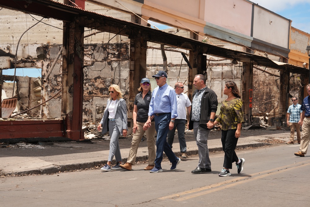 President Biden Surveys Hawaii Wildfire Damage