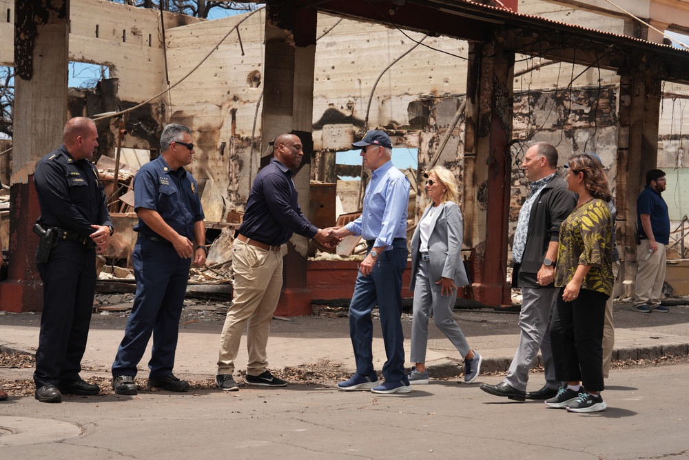 President Biden Surveys Hawaii Wildfire Damage