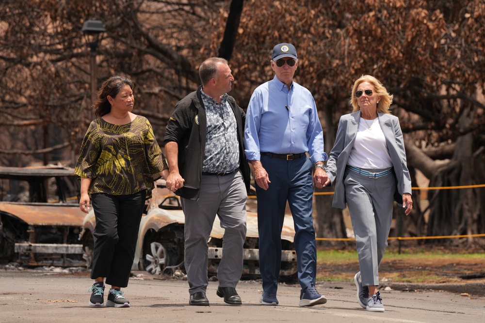 President Biden Surveys Hawaii Wildfire Damage