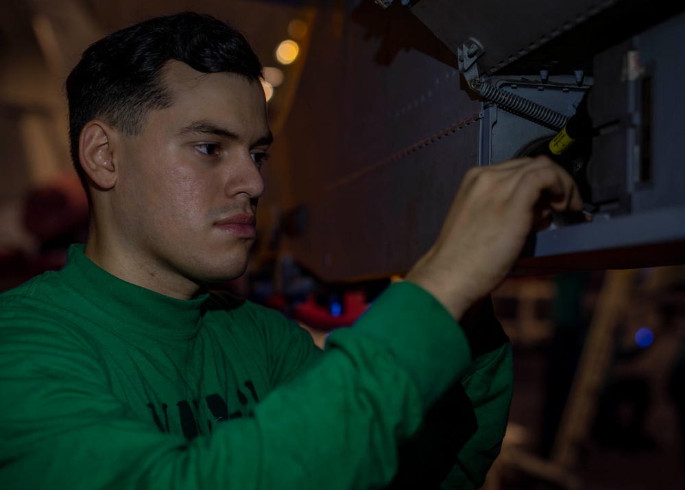 Sailor Performs Maintenance Aboard USS Carl Vinson (CVN 70)