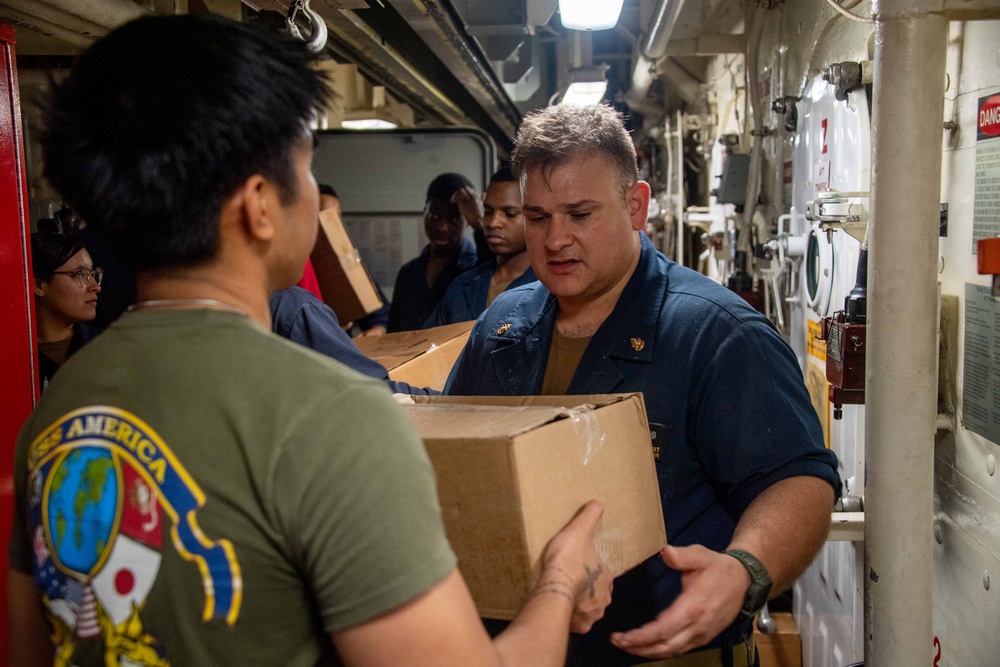 USS America Conducts Replenishment-at-Sea