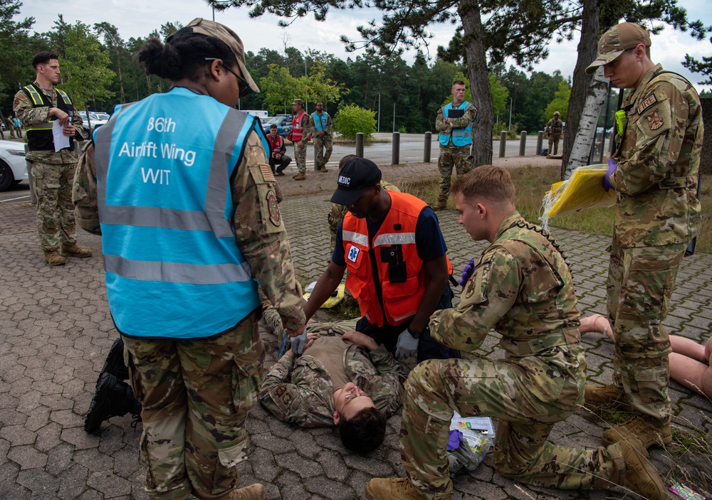 Exercise Operation Varsity 23-3 tests emergency response capabilities at Kapaun Air Station and Ramstein AB