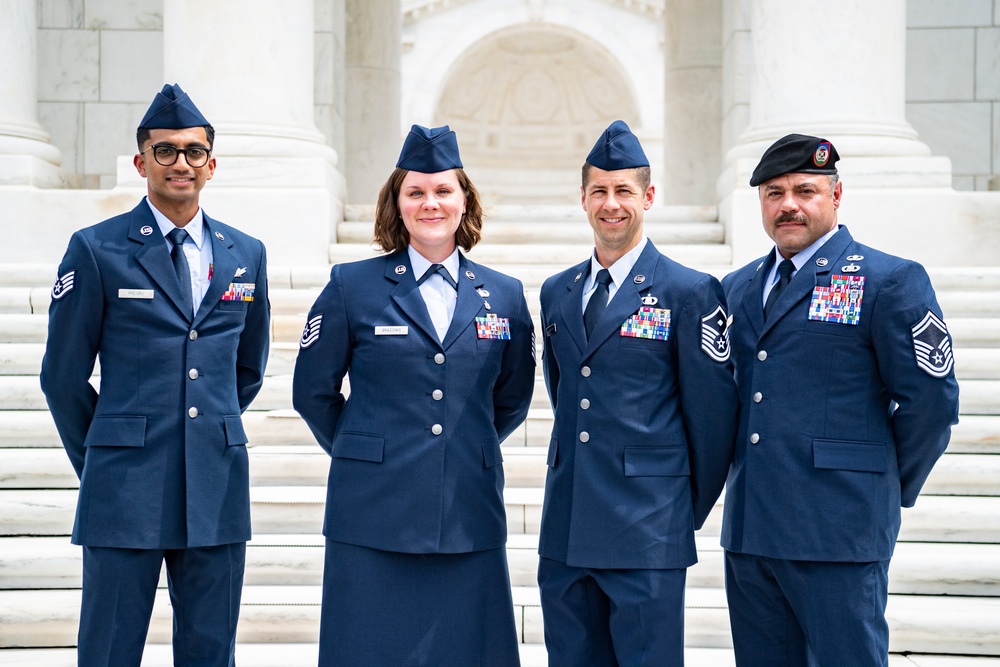 Air National Guard Outstanding Airmen of the Year Honorees Participate in a Public Wreath-Laying Ceremony