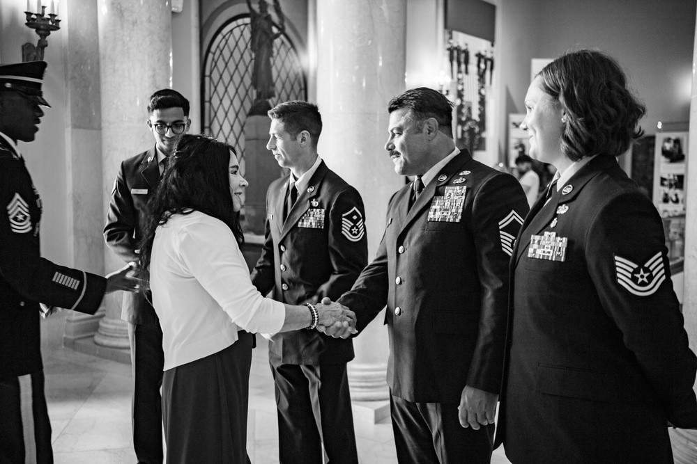 Air National Guard Outstanding Airmen of the Year Honorees Participate in a Public Wreath-Laying Ceremony