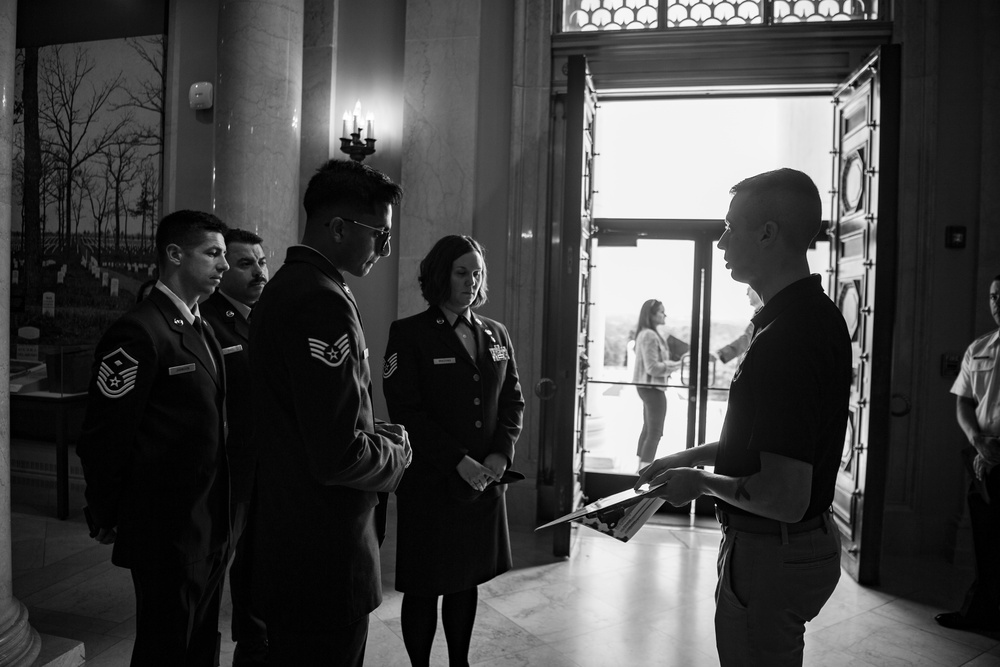 Air National Guard Outstanding Airmen of the Year Honorees Participate in a Public Wreath-Laying Ceremony