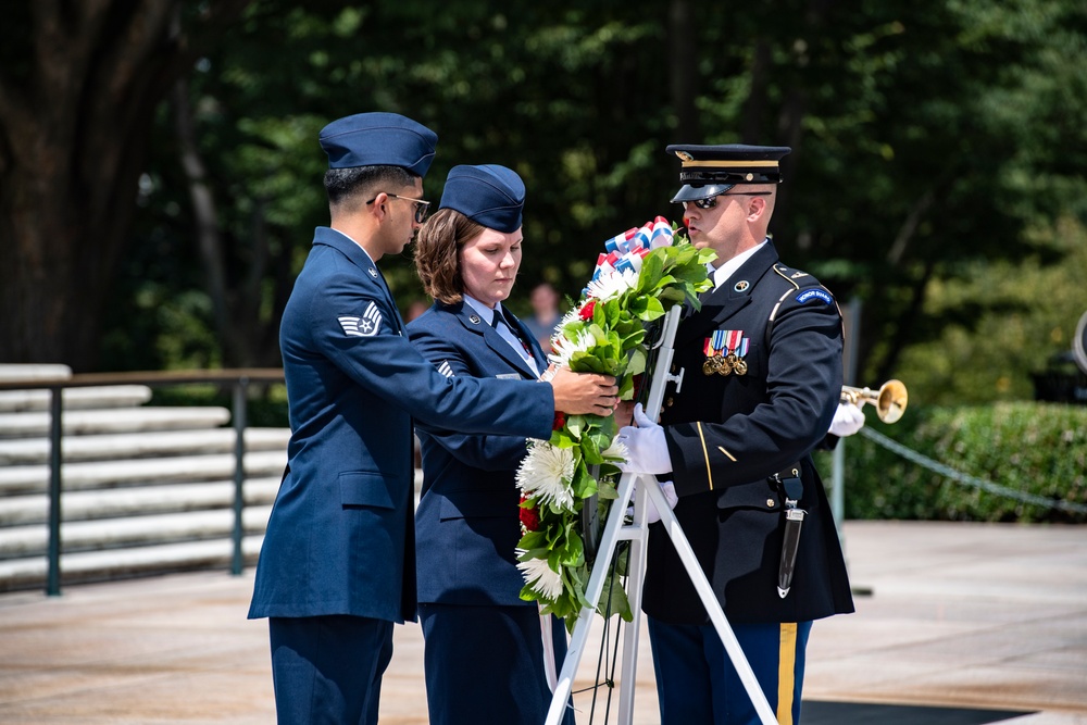 Air National Guard Outstanding Airmen of the Year Honorees Participate in a Public Wreath-Laying Ceremony